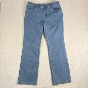 CHICO’S Womens Jeans Light Blue Straight Leg Mid Rise Size 1-Medium-8/10